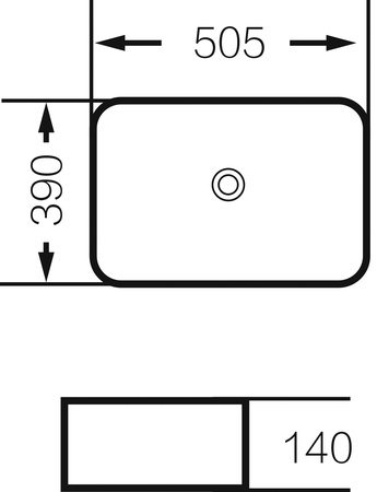 Раковина накладная (50,5х39) Grossman Color GR-4043BW, черный